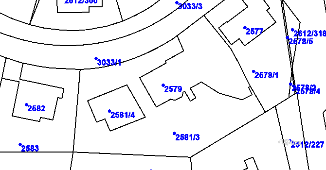 Parcela st. 2579 v KÚ Braník, Katastrální mapa