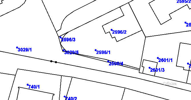 Parcela st. 2596/1 v KÚ Braník, Katastrální mapa