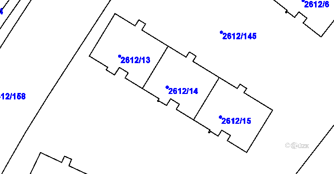 Parcela st. 2612/14 v KÚ Braník, Katastrální mapa