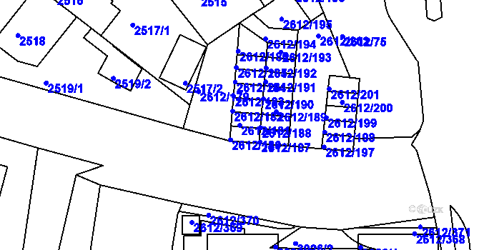 Parcela st. 2612/181 v KÚ Braník, Katastrální mapa