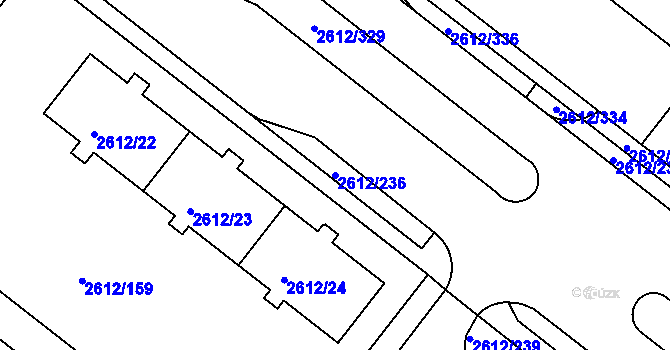 Parcela st. 2612/236 v KÚ Braník, Katastrální mapa