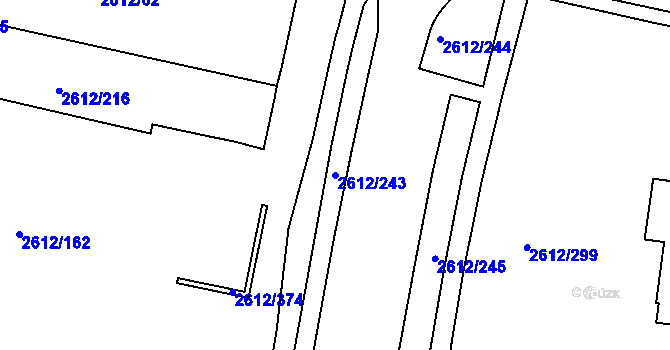 Parcela st. 2612/243 v KÚ Braník, Katastrální mapa