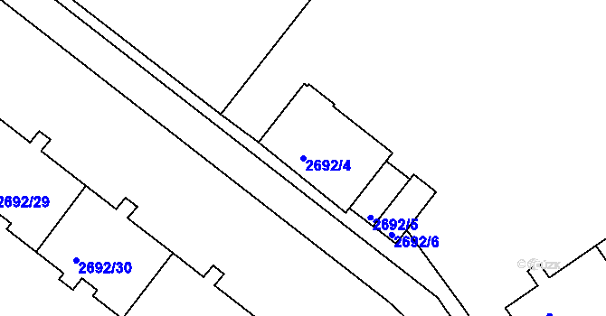 Parcela st. 2692/4 v KÚ Braník, Katastrální mapa