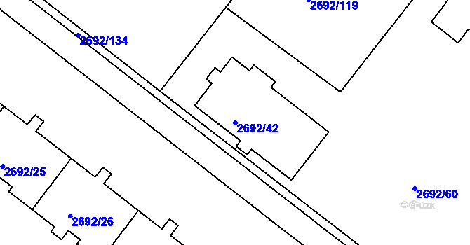 Parcela st. 2692/42 v KÚ Braník, Katastrální mapa