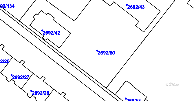 Parcela st. 2692/60 v KÚ Braník, Katastrální mapa