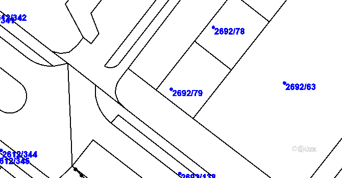 Parcela st. 2692/79 v KÚ Braník, Katastrální mapa