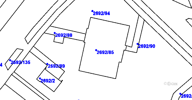 Parcela st. 2692/85 v KÚ Braník, Katastrální mapa