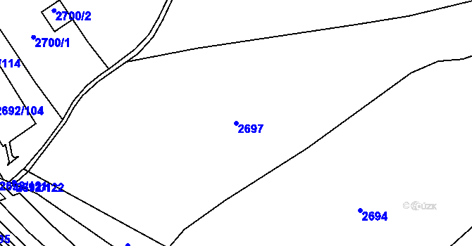 Parcela st. 2697 v KÚ Braník, Katastrální mapa
