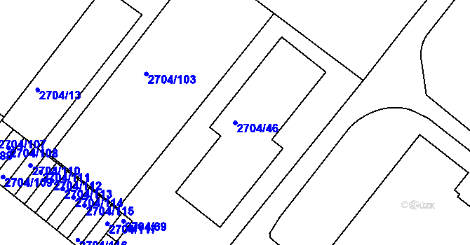 Parcela st. 2704/46 v KÚ Braník, Katastrální mapa