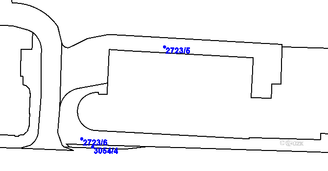 Parcela st. 2723/3 v KÚ Braník, Katastrální mapa