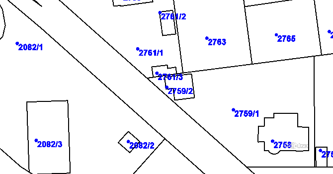Parcela st. 2759/2 v KÚ Braník, Katastrální mapa