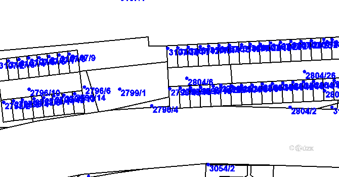 Parcela st. 2796/15 v KÚ Braník, Katastrální mapa
