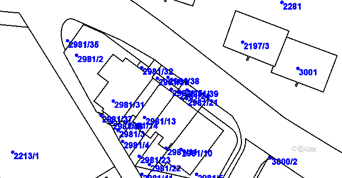 Parcela st. 2981/15 v KÚ Braník, Katastrální mapa