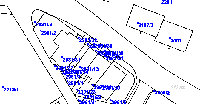 Parcela st. 2981/24 v KÚ Braník, Katastrální mapa