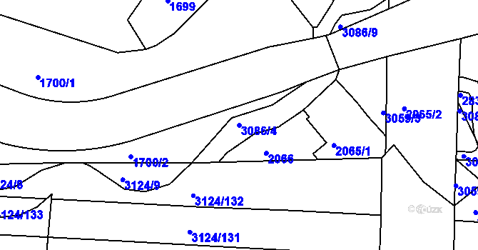 Parcela st. 3086/4 v KÚ Braník, Katastrální mapa