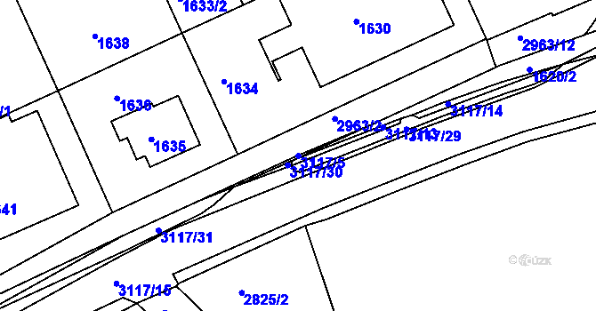Parcela st. 3117/5 v KÚ Braník, Katastrální mapa