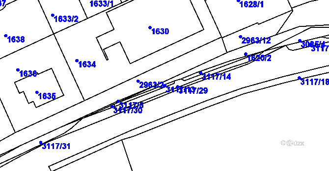 Parcela st. 3117/13 v KÚ Braník, Katastrální mapa