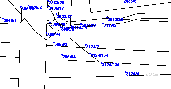 Parcela st. 3124/2 v KÚ Braník, Katastrální mapa
