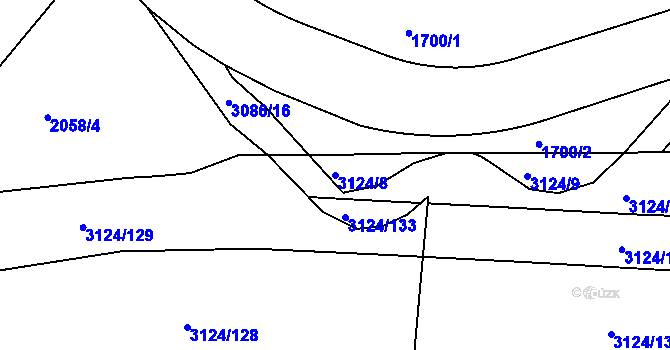 Parcela st. 3124/8 v KÚ Braník, Katastrální mapa