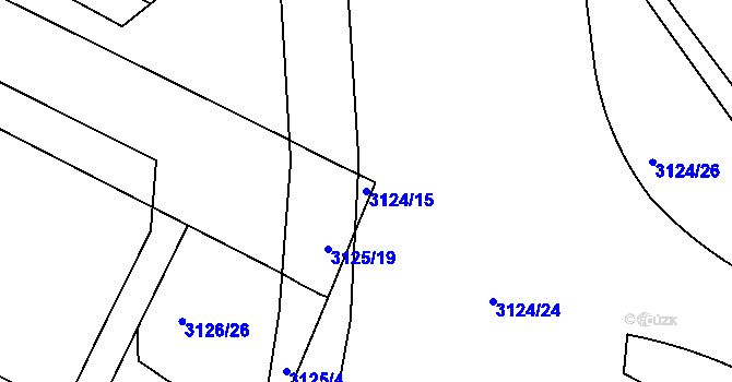 Parcela st. 3124/15 v KÚ Braník, Katastrální mapa