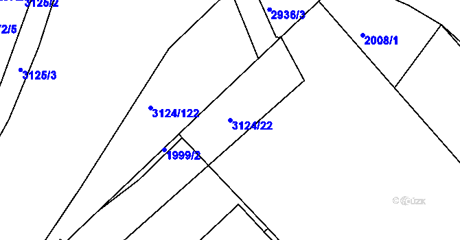 Parcela st. 3124/22 v KÚ Braník, Katastrální mapa