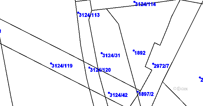 Parcela st. 3124/31 v KÚ Braník, Katastrální mapa