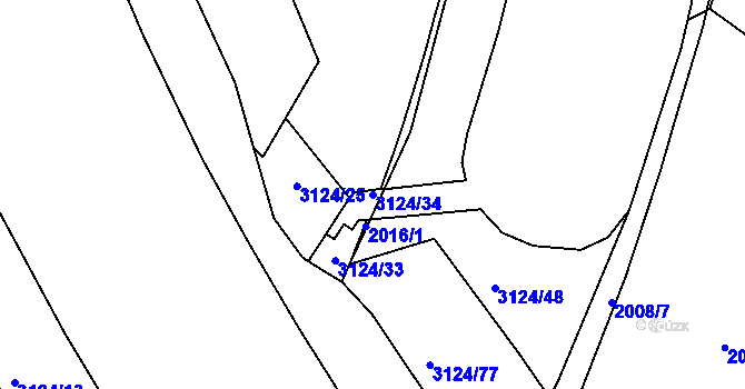 Parcela st. 3124/34 v KÚ Braník, Katastrální mapa