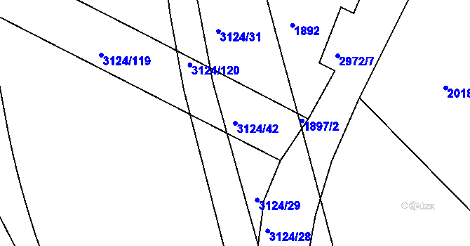 Parcela st. 3124/42 v KÚ Braník, Katastrální mapa