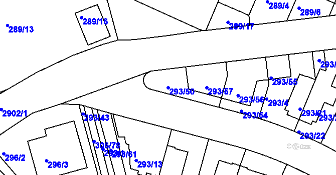 Parcela st. 293/50 v KÚ Braník, Katastrální mapa