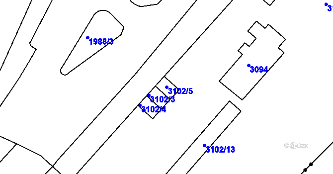 Parcela st. 3102/5 v KÚ Braník, Katastrální mapa