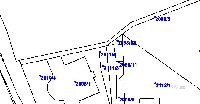 Parcela st. 2111/4 v KÚ Braník, Katastrální mapa