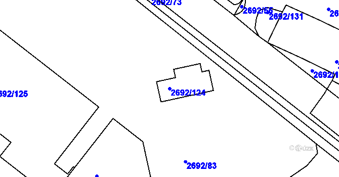Parcela st. 2692/124 v KÚ Braník, Katastrální mapa