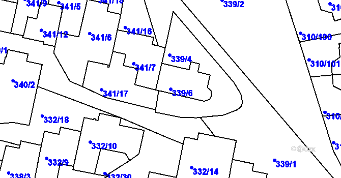 Parcela st. 339/6 v KÚ Braník, Katastrální mapa