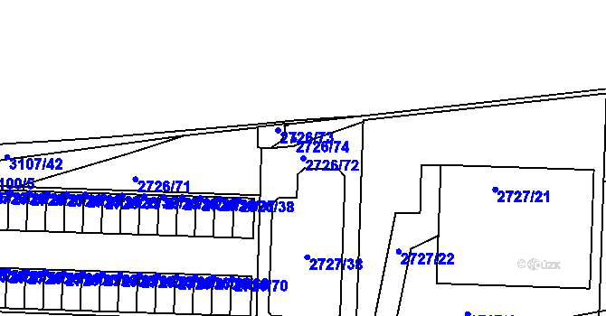 Parcela st. 2726/72 v KÚ Braník, Katastrální mapa