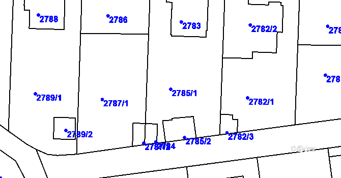 Parcela st. 2785/1 v KÚ Braník, Katastrální mapa