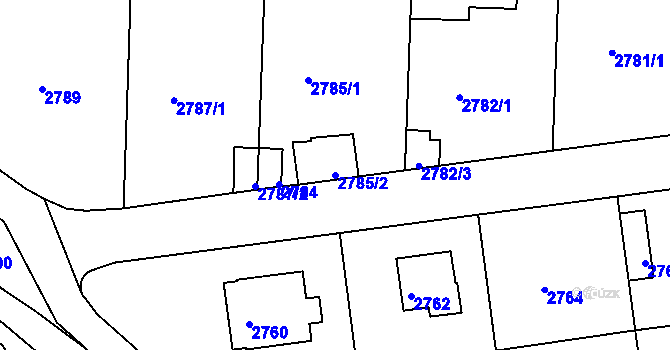 Parcela st. 2785/2 v KÚ Braník, Katastrální mapa