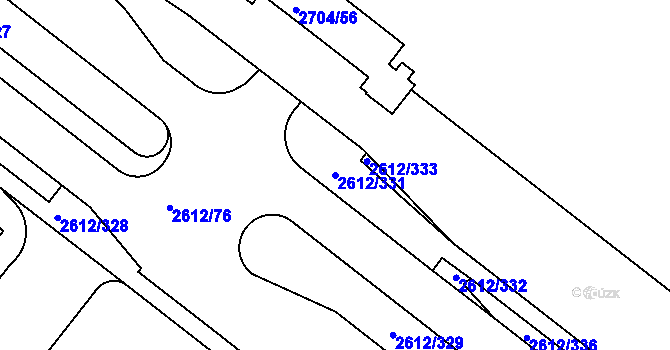 Parcela st. 2612/331 v KÚ Braník, Katastrální mapa