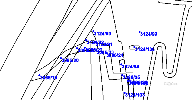 Parcela st. 3086/23 v KÚ Braník, Katastrální mapa