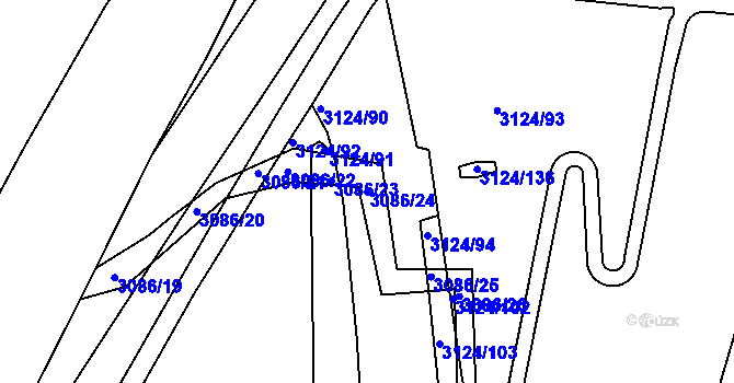 Parcela st. 3086/24 v KÚ Braník, Katastrální mapa