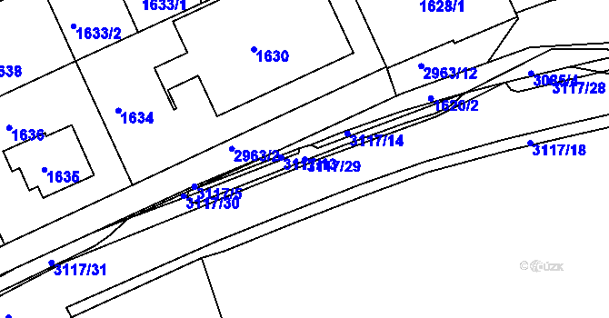 Parcela st. 3117/29 v KÚ Braník, Katastrální mapa
