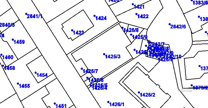 Parcela st. 1425/3 v KÚ Braník, Katastrální mapa