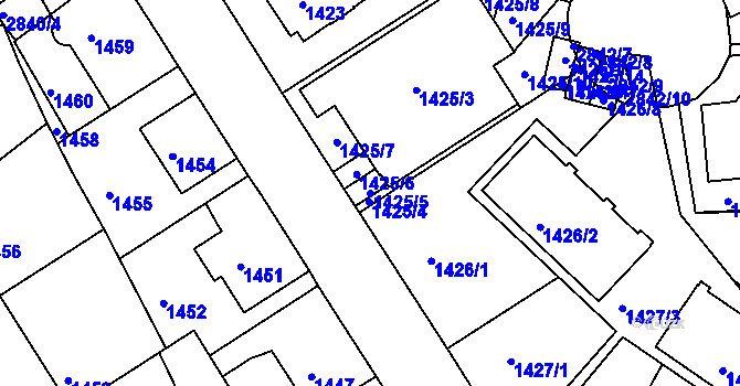 Parcela st. 1425/5 v KÚ Braník, Katastrální mapa
