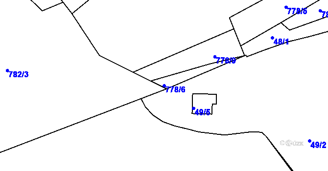 Parcela st. 778/6 v KÚ Braník, Katastrální mapa
