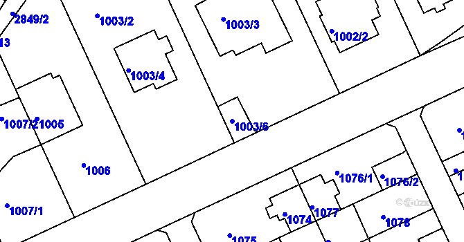 Parcela st. 1003/6 v KÚ Braník, Katastrální mapa