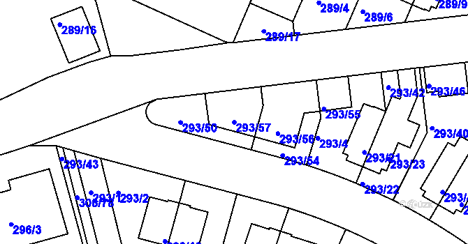 Parcela st. 293/57 v KÚ Braník, Katastrální mapa