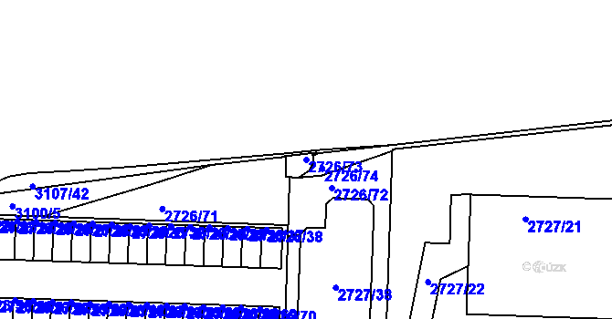 Parcela st. 2726/73 v KÚ Braník, Katastrální mapa