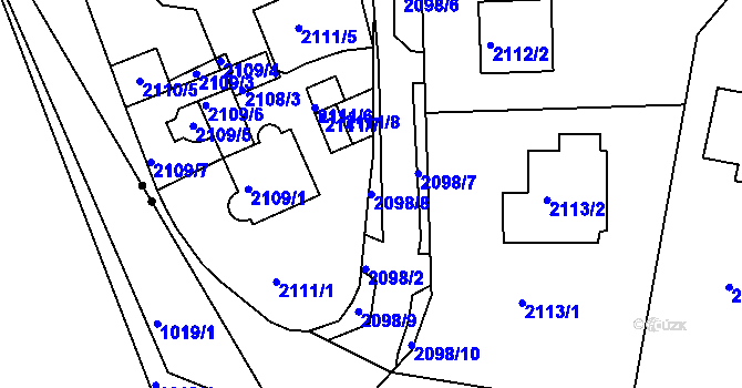 Parcela st. 2098/8 v KÚ Braník, Katastrální mapa