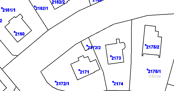 Parcela st. 2172/2 v KÚ Braník, Katastrální mapa