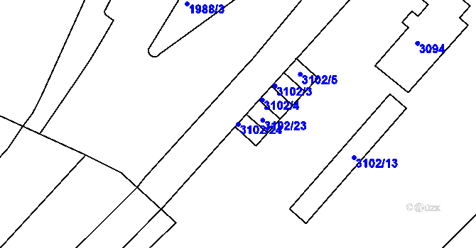 Parcela st. 3102/24 v KÚ Braník, Katastrální mapa