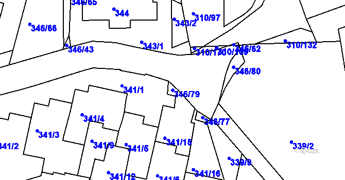 Parcela st. 346/79 v KÚ Braník, Katastrální mapa